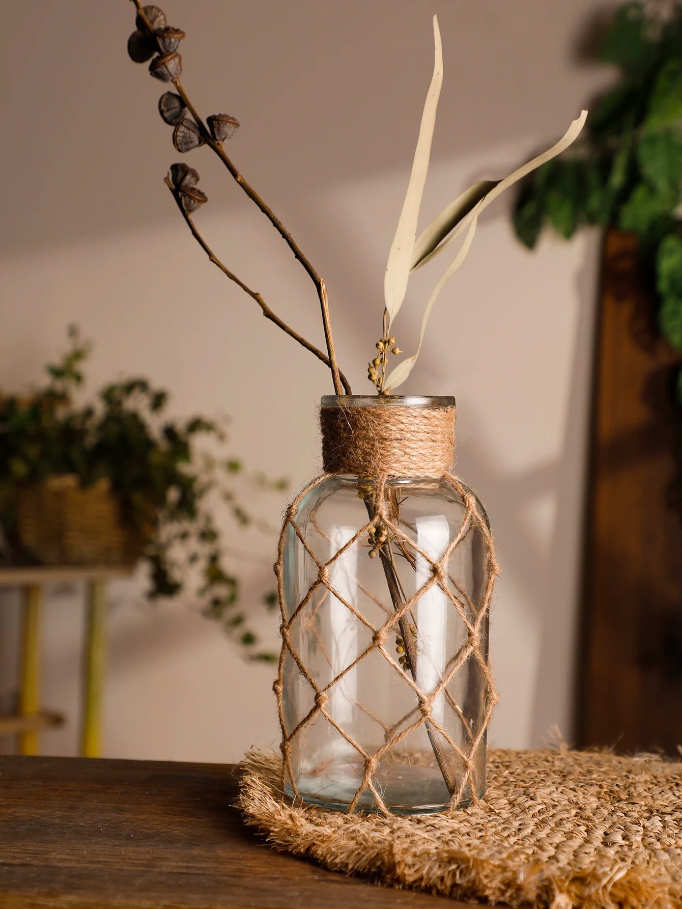Rustic Hanging Glass Vase