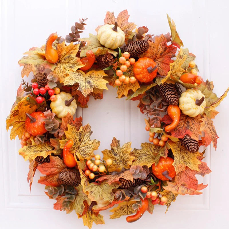Fall Pumpkin Pinecone Wreath
