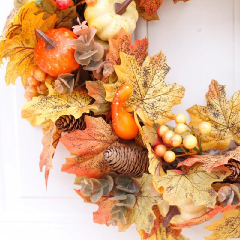 Fall Pumpkin Pinecone Wreath