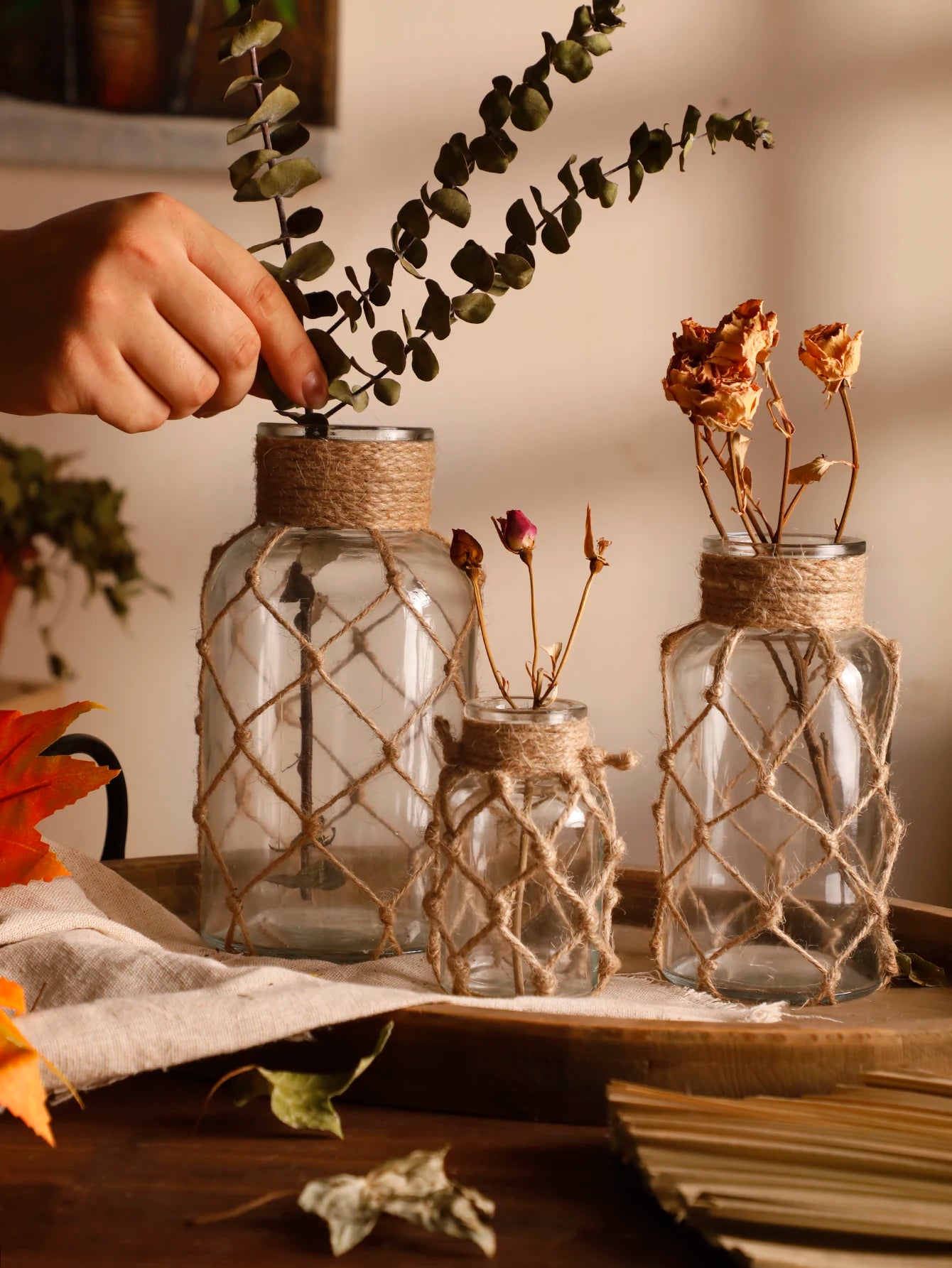Rustic Hanging Glass Vase