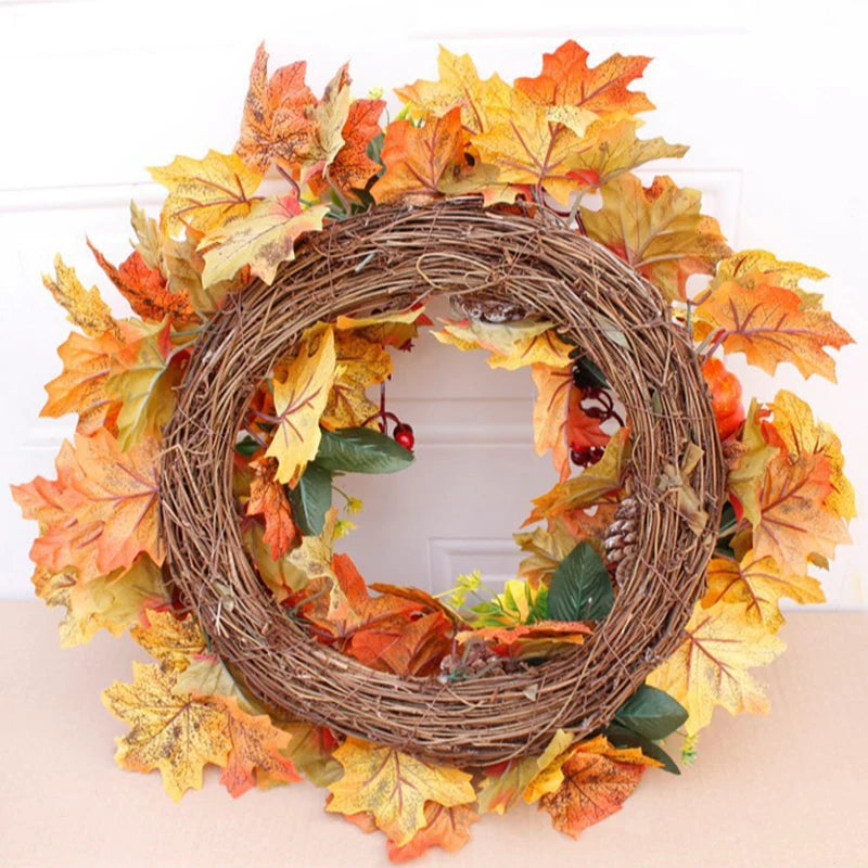 Fall Pumpkin Pinecone Wreath