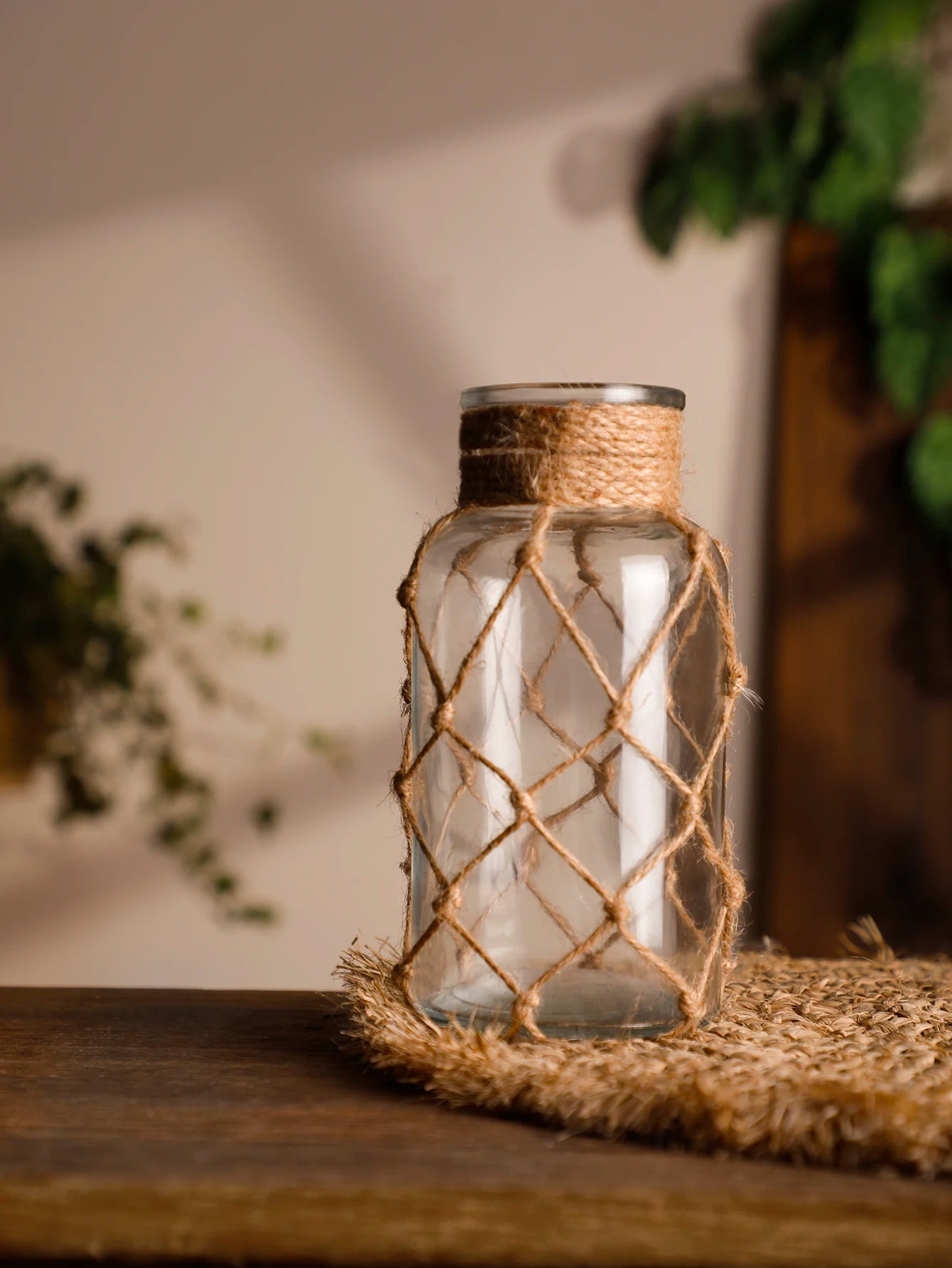 Rustic Hanging Glass Vase