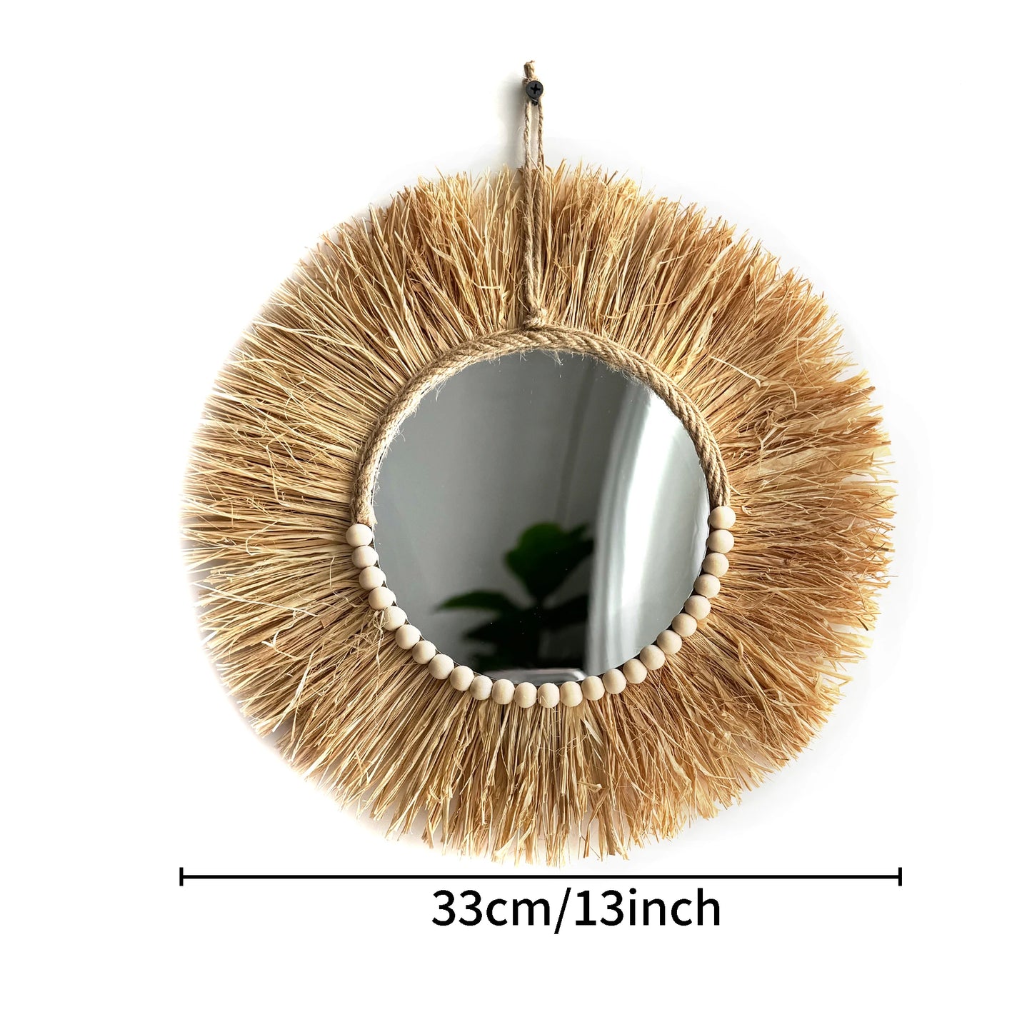 Handmade Boho Raffia Mirror