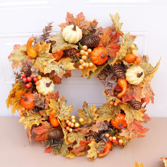 Fall Pumpkin Pinecone Wreath