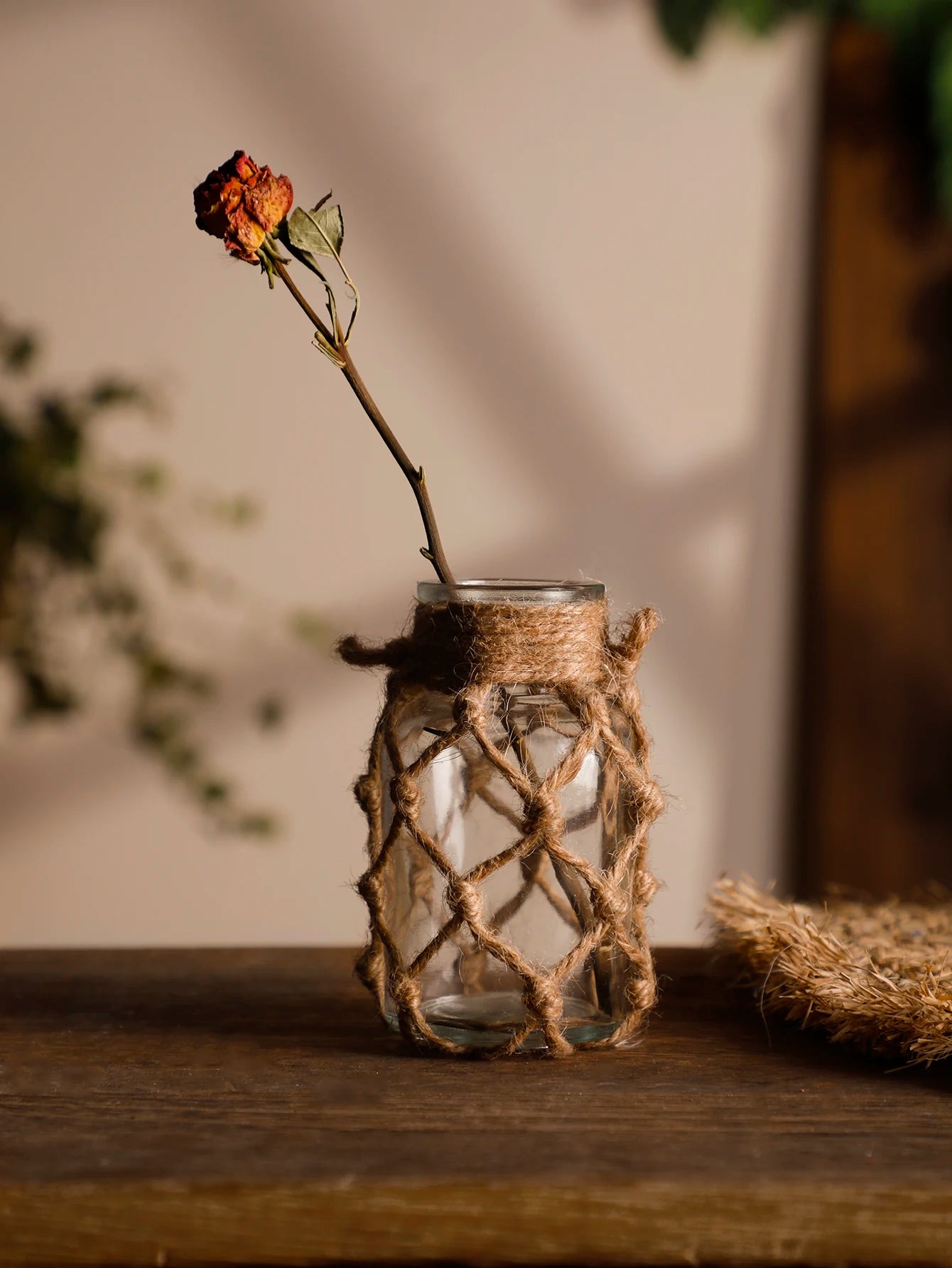 Rustic Hanging Glass Vase